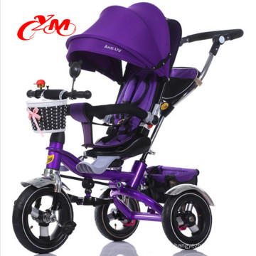 4 dans 1 tricycle infantile en métal multifonctionnel avec la poignée de poussée / tricycles en métal pour des enfants en bas âge avec le siège arrière / tricycle de bébé disponibles à la vente